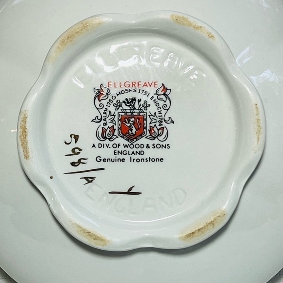 Ironstone Teapot VTG Ellegreave 598A Yellow Roses Scalloped Gold Trim EUC - Picture 7 of 10